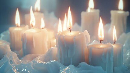 First Holy Communion, white burning candles