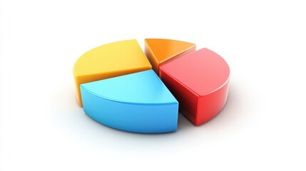 Obraz premium 3d pie chart for infographics and data presentation