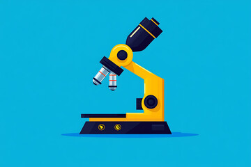 Fototapeta premium An icon of a medical microscope, symbolizing precision, scientific research, and advancements in healthcare technology, designed in flat art style.