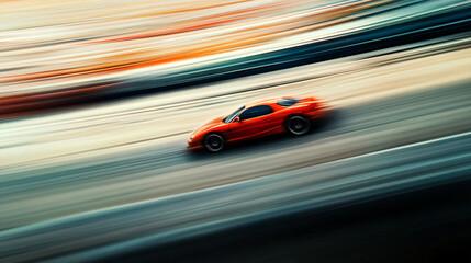 A motion-blurred photograph of a speeding car on a race track, capturing the thrill of motorsports.A motion-blurred photograph of a speeding car on a race track, capturing the thrill of motorsports.