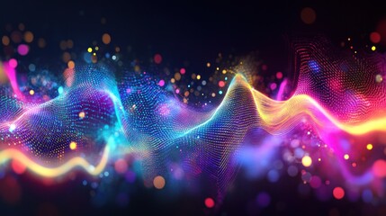 Abstract Colorful Digital Wave