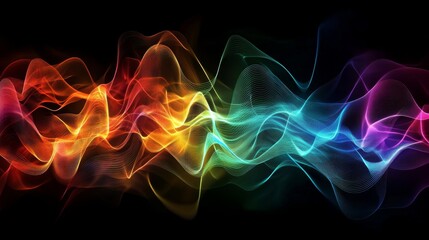 A wavy, digital design with colorful lines.  It looks like a sound equalizer and creates a modern, artistic background.