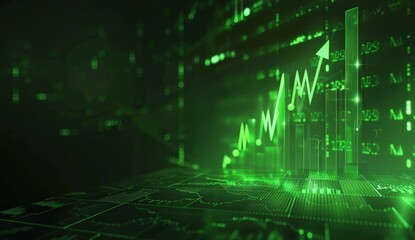 Upward trending financial chart representing prosperous market conditions and significant economic growth.