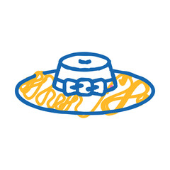 Naklejka premium women summer hat doodle icon sketch vector. women summer hat sign. isolated symbol illustration