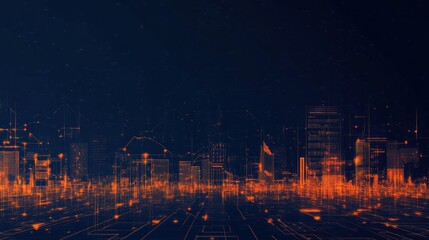 Naklejka premium Digital Cityscape