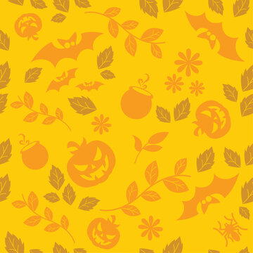 Seamless Pattern Yellow Halloween Theme.eps