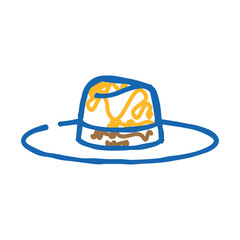 elegant hat doodle icon sketch vector. elegant hat sign. isolated symbol illustration