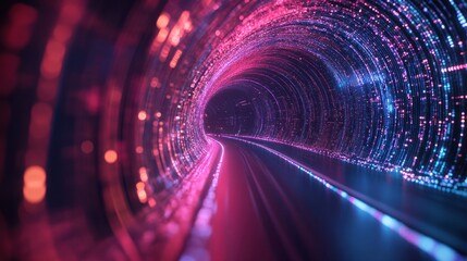 Obraz premium Abstract network information web science technology data center fiber optic cable 5G connection future light digital