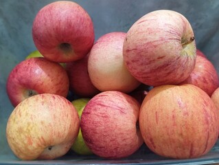 red apples on white background