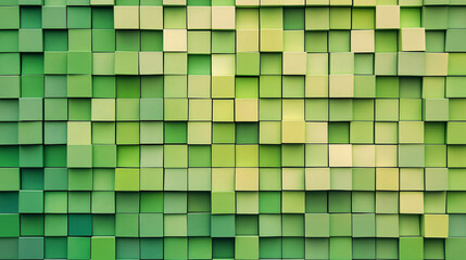 Fototapeta premium A minimalist pattern of green squares with gradient fills. A minimalist pattern of green squares with gradient fills. 