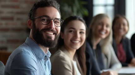 Smiling Group at Business Meeting