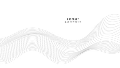 Fototapeta premium Abstract wave element for design. Digital frequency track equalizer. Stylized line art background. Vector illustration. Wave with lines created using blend tool. Curved wavy line, smooth stripe.