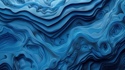 Abstract blue topographic lines form the background.