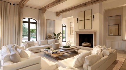 Modern Living Room with Fireplace and Natural Light