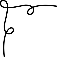 Curly border corner doodle vector design element