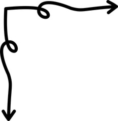 Curly border corner doodle vector design element
