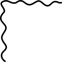 Curly border corner doodle vector design element