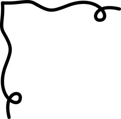 Curly border corner doodle vector design element