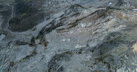Rugged Mountain Terrain in BC, Canada Captured from Above on a Clear Day