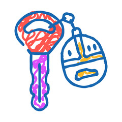 Fototapeta premium car key with fob doodle icon sketch vector. car key with fob sign. isolated symbol illustration