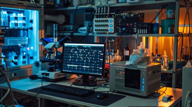 Laboratory research using advanced molecular simulations of solid electrolytes on a computer screen in a high-tech setting