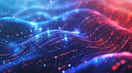 Obraz premium Abstract Digital Art, Red And Blue Lights