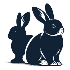 black and white rabbit