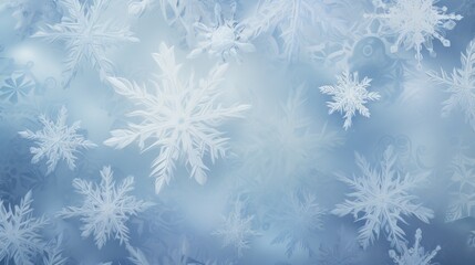 frosty patterns, frosty patterns on glass, snowflakes, white and blue, frosty background, 3d rendering