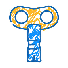 watch key doodle icon sketch vector. watch key sign. isolated symbol illustration