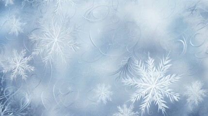 frosty patterns, frosty patterns on glass, snowflakes, white and blue, frosty background, 3d rendering