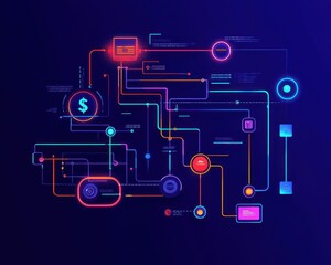 Digital financial pipeline visualized with automated cash flows, liquidity management, fintech optimization