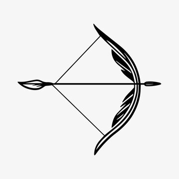 recommend clip art: Arrow and bow line art illustration