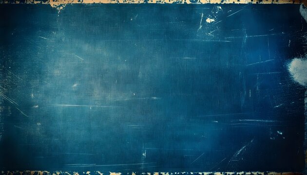 Vintage old scratched film background texture. dirty rusty grunge stain blue, generative ai - Powered by Adobe