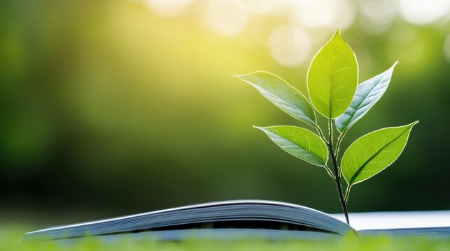 A close up shot of a company sustainability report, highlighting their commitment to environmental responsibility.