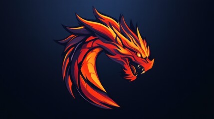 illustration gaming mascot dragon head logo Dragon design E-Sport background wallpaper AI generated image