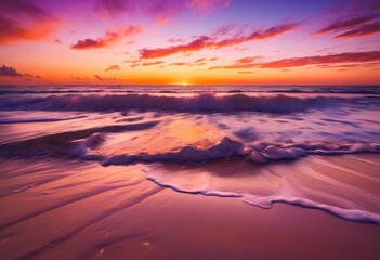Fototapeta premium breathtaking scenery pristine beaches captivating sunsets showcasing natural beauty peaceful landscapes, seascape, horizon, clouds, sky, water, sand