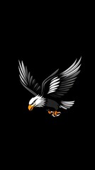 Obraz premium illustration mascot logo eagle bird design background Mobile vertical wallpaper AI generated image