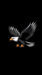 Fototapeta premium illustration mascot logo eagle bird design background Mobile vertical wallpaper AI generated image