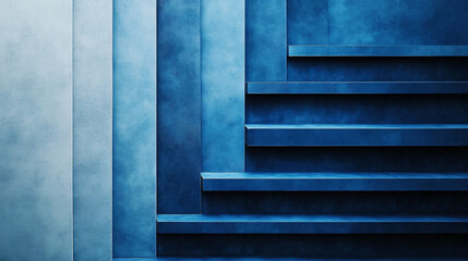 Obraz premium A minimalist design of blue stripes in different tones. 