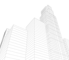 Fototapeta premium Modern architecture, city buildings 3d illustration