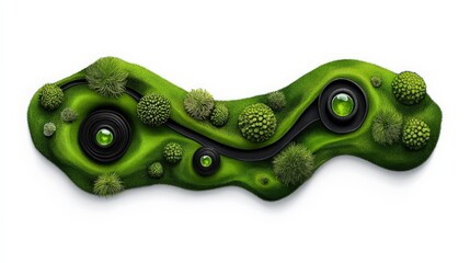 Abstract Green Landscape Sculpture 