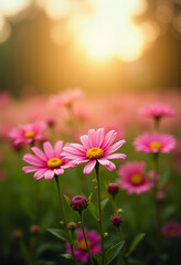 Obraz premium pink daisy flower