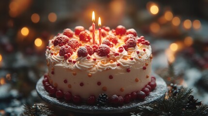 Handheld Celebration with Festive Birthday Cake Perfect for Party Invitations and Social Media Posts