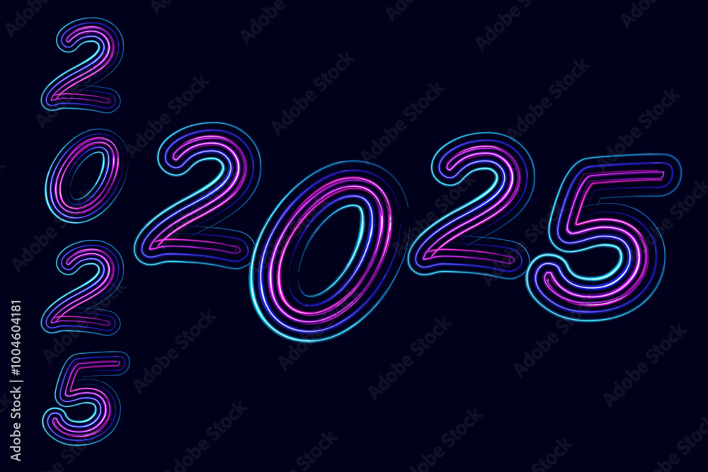 Poster vector set of number color, gradient color 3d numbers