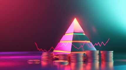 Financial pyramid scheme concept with investment risk