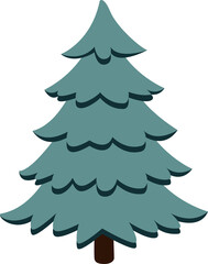 Green Christmas Tree Illustration in PNG, Festive Holiday Decoration for Cards, Gifts, and Seasonal Designs