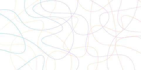 Random pattern colorful line stroke on a transparent background. Chaotic random lines abstract geometric pattern vector background. Decorative golden pattern with tangled curved lines.	