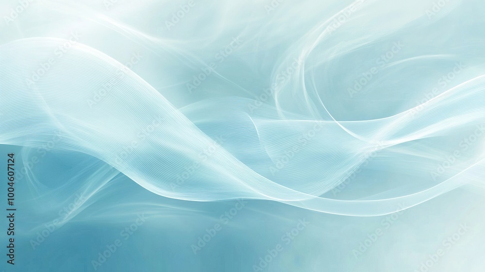 Sticker Ethereal Blue Flowing Abstract Background