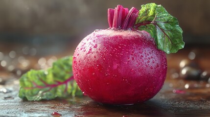 Colorful Textured Fresh Beetroot Vegetable Illustration for Healthy Eating Promotion