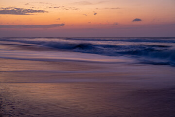 Colorful Twilight Sky with Reflections on Beach